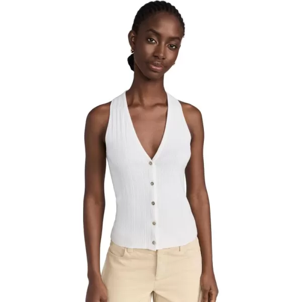 Vince Womens Button TankOffwhite