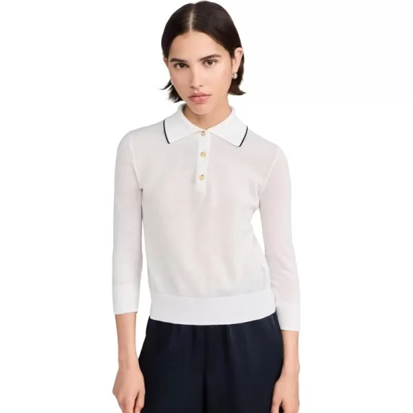 Vince Womens Pique PoloOff WhiteCoastal