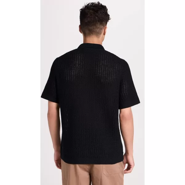 Vince Mens Crochet SS Button DownBlack