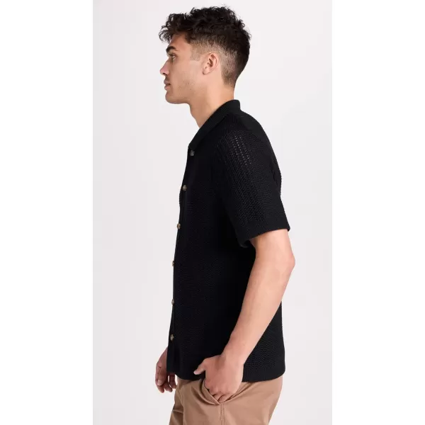 Vince Mens Crochet SS Button DownBlack