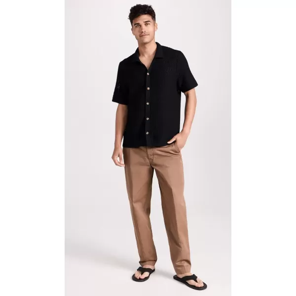 Vince Mens Crochet SS Button DownBlack