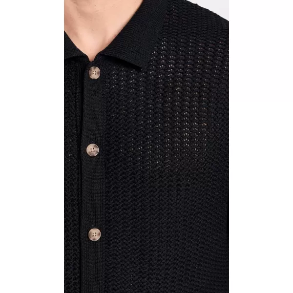 Vince Mens Crochet SS Button DownBlack