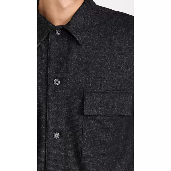 Vince Mens Wool Flannel OvershirtH Black