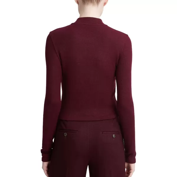 Vince Womens Cozy LS Mock NkCherry Wine