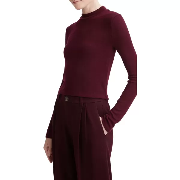 Vince Womens Cozy LS Mock NkCherry Wine