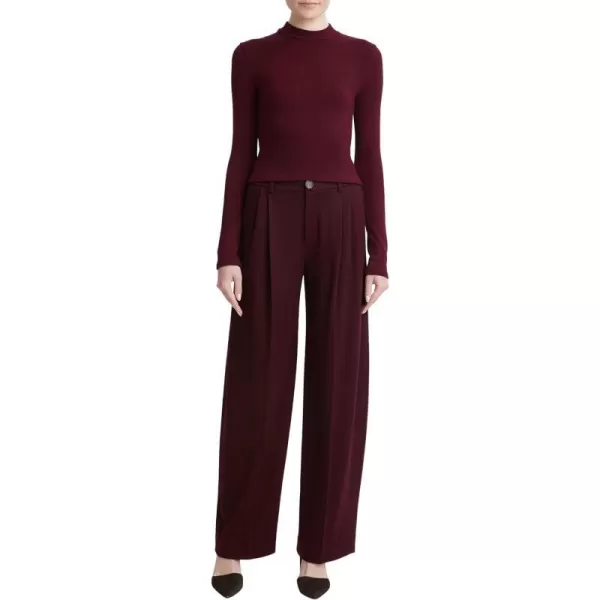 Vince Womens Cozy LS Mock NkCherry Wine