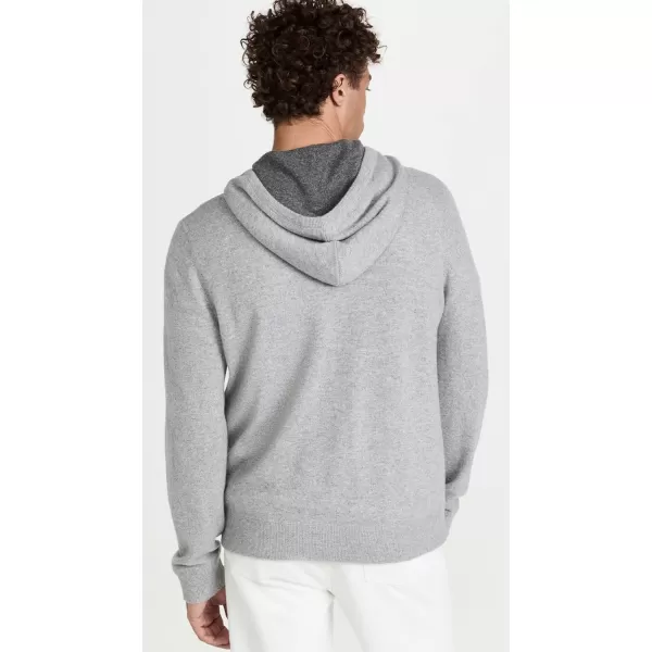 Vince Mens Cashmere Full Zip HoodieHeather Grey