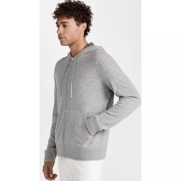 Vince Mens Cashmere Full Zip HoodieHeather Grey