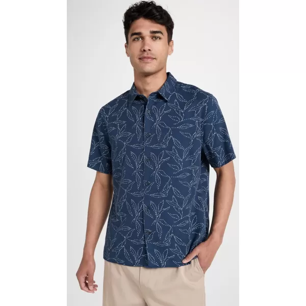 Vince Mens Dotted Leaf ShirtTwilight BlueHalogen