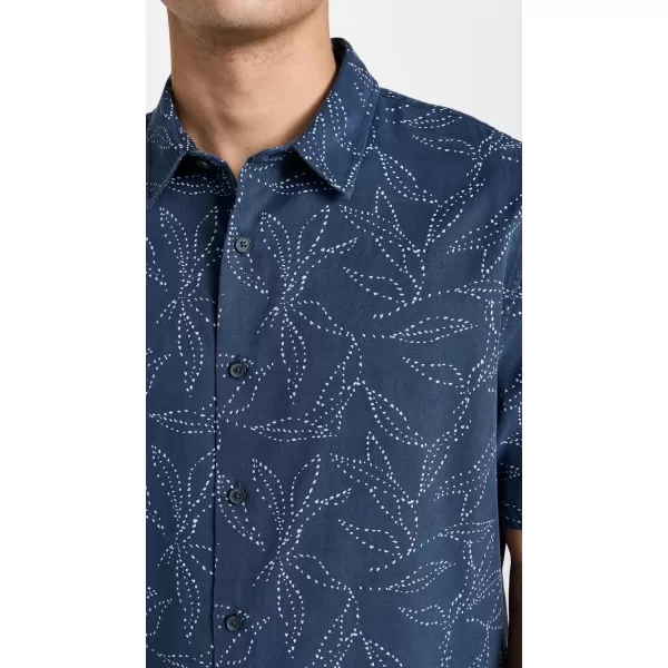 Vince Mens Dotted Leaf ShirtTwilight BlueHalogen