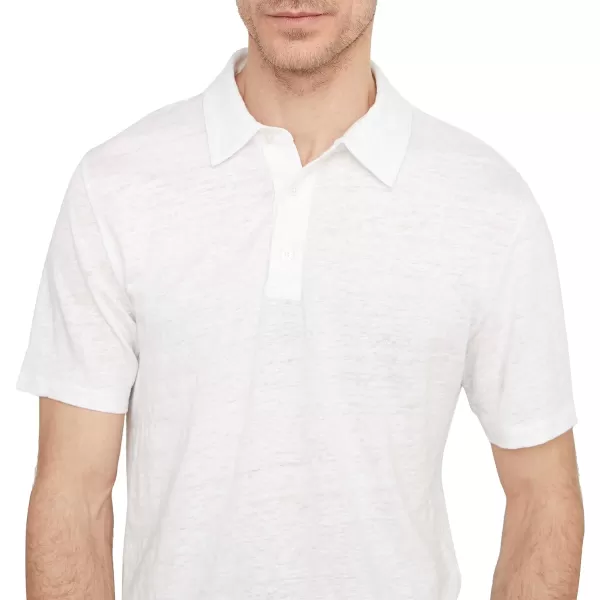 Vince Mens Linen PoloOptic White