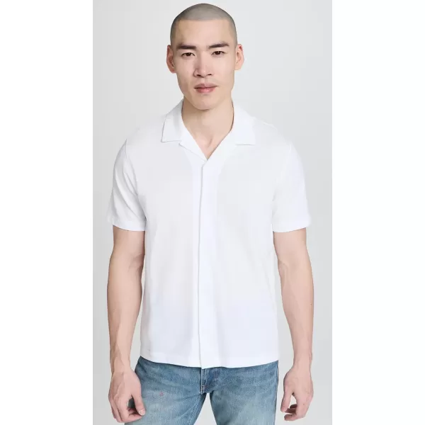 Vince Mens Pique Cabana SS Button Down ShirtOptic White