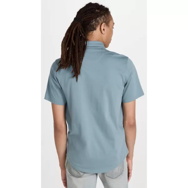 Vince Mens SS Button Down ShirtTeal Pool