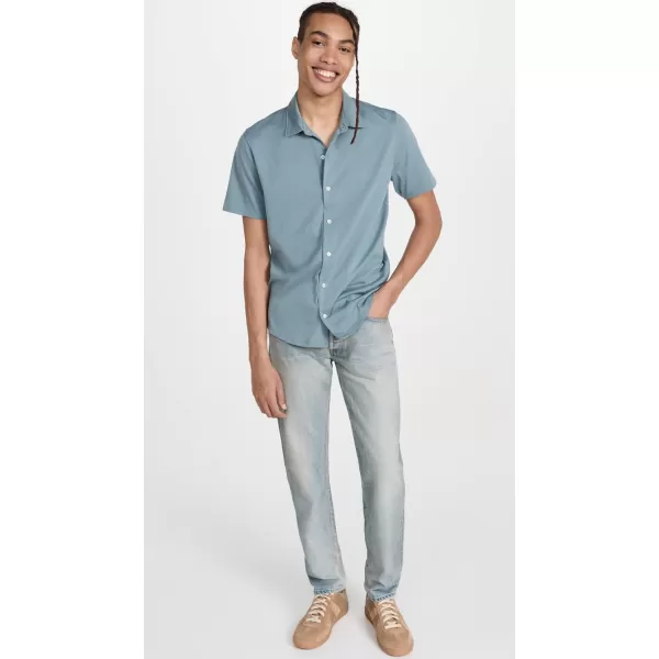 Vince Mens SS Button Down ShirtTeal Pool