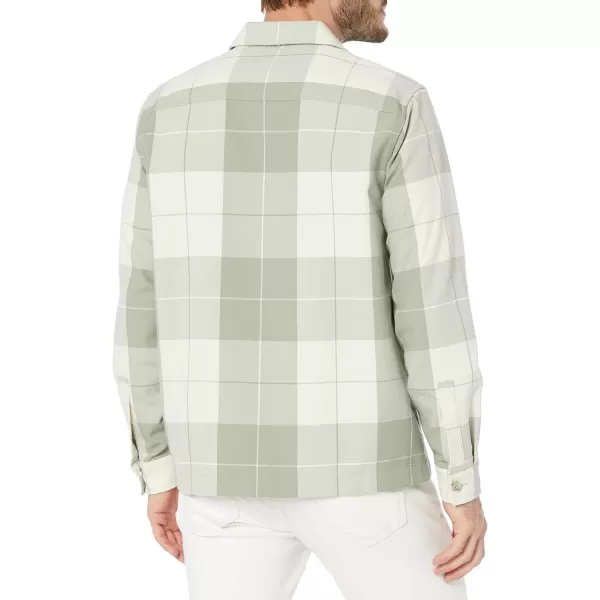 Vince Mens Stone Plaid OvershirtVince Mens Stone Plaid Overshirt