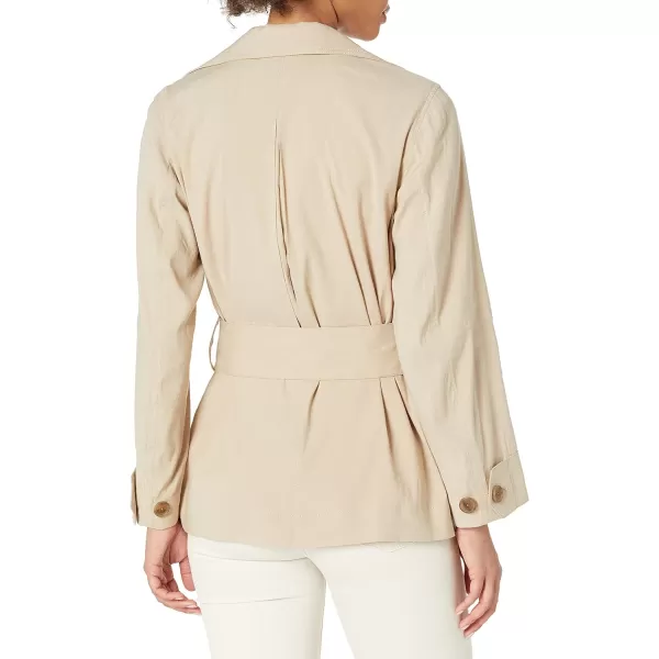 Vince Womens Belted Linen JacketClay