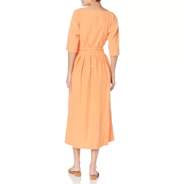 Vince Womens Boat Nk Belted DressKumquat