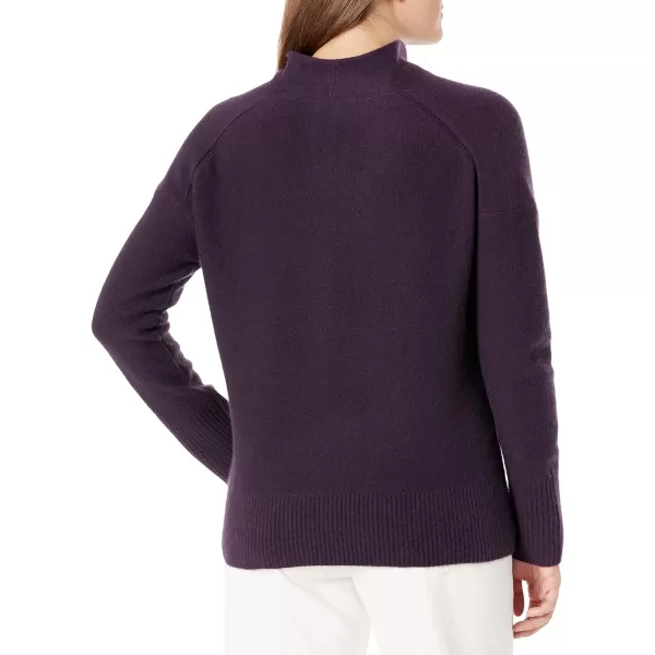 Vince Womens Boiled Cashmere Cowl Neck PulloverDk Mulberry