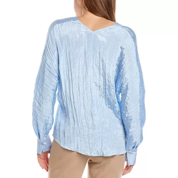 Vince Womens Double V Neck BlouseCerulean