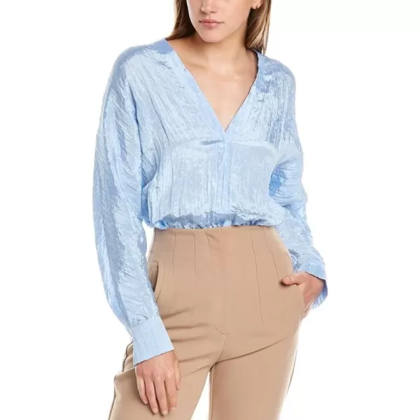 Vince Womens Double V Neck BlouseCerulean