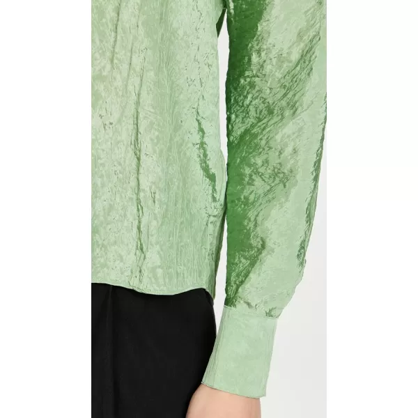 Vince Womens Double V Neck BlousePistachio