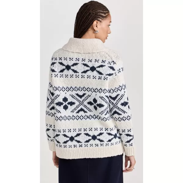 Vince Womens Nordic Fair Isle CardiganLt White SandWashed Coastal