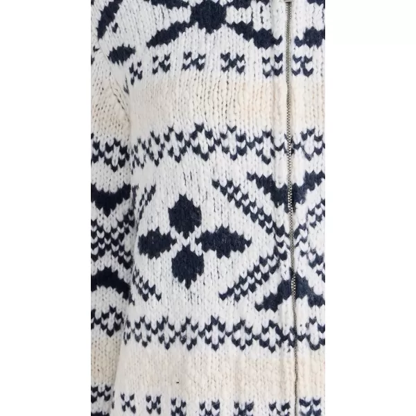 Vince Womens Nordic Fair Isle CardiganLt White SandWashed Coastal