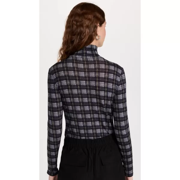 Vince Womens Plaid Printed TurtleneckCoastal