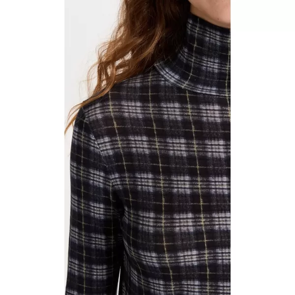 Vince Womens Plaid Printed TurtleneckCoastal