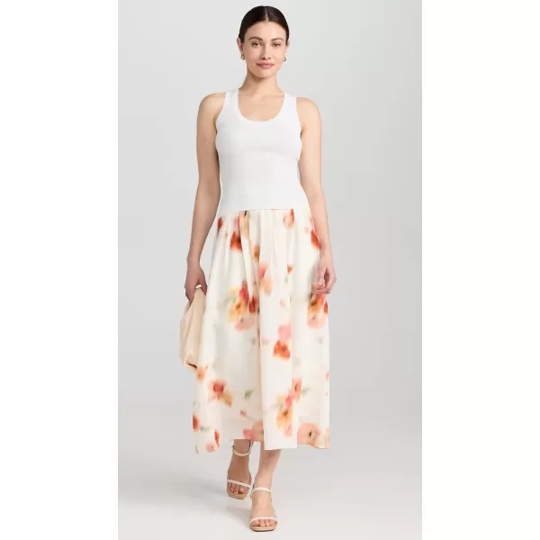 Vince Womens Poppy Blur Gathered Easy SkirtCream Dusk