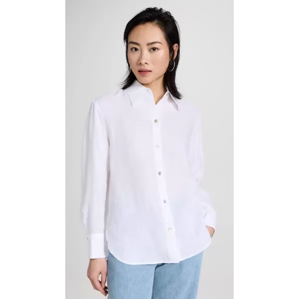 Vince Womens Relaxed Long Sleeve Button Down ShirtOptic White