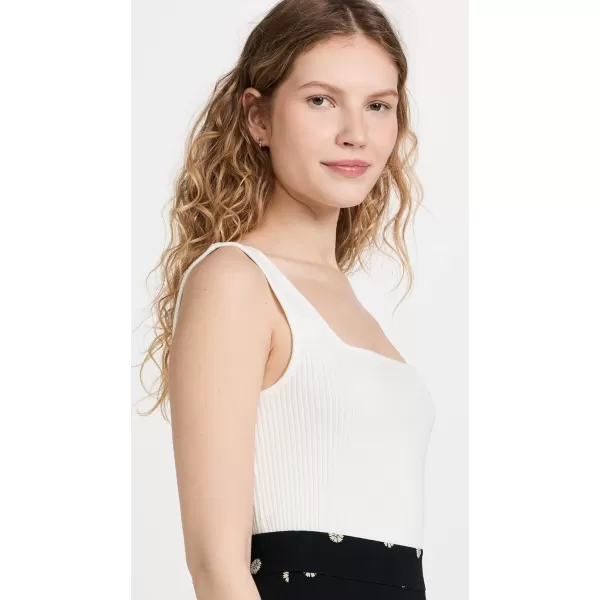 Vince Womens Ribbed Square Neck TankOffwhite