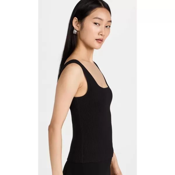 Vince Womens Ribbed Square Nk TankBlack