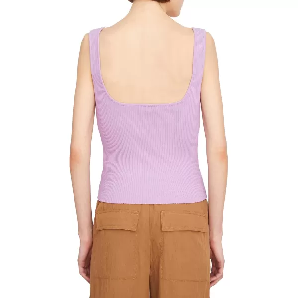 Vince Womens Ribbed Square Nk TankHydrangea