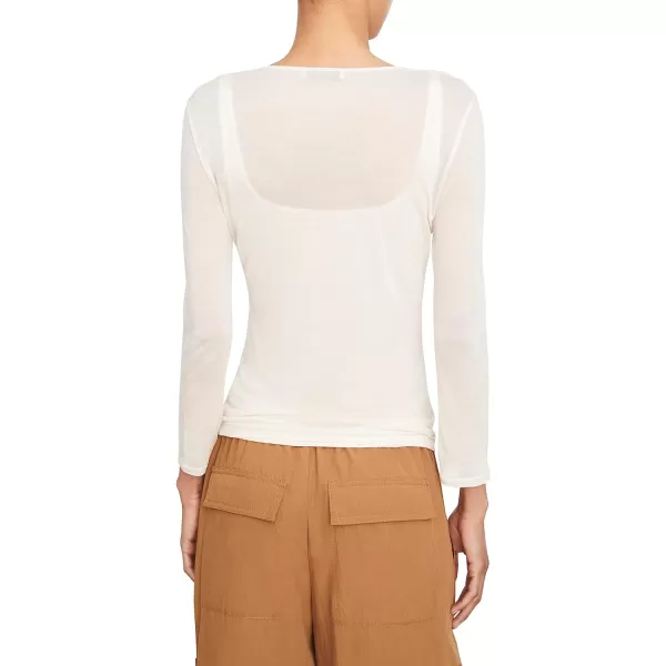 Vince Womens Sheer 34 SLV CrewFeather Combo