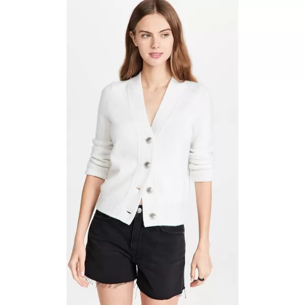 Vince Womens Shrunken Button CardiganHeather White