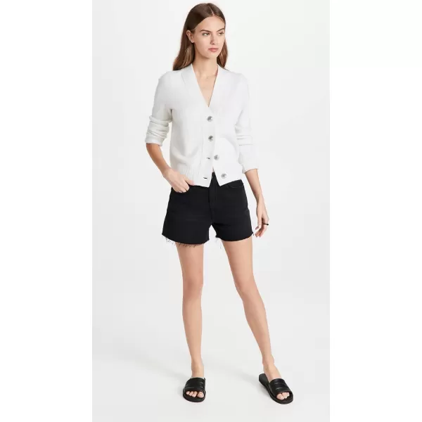 Vince Womens Shrunken Button CardiganHeather White