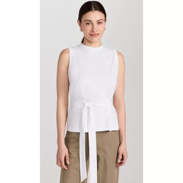 Vince Womens Sleeveless Wrap TopOptic White