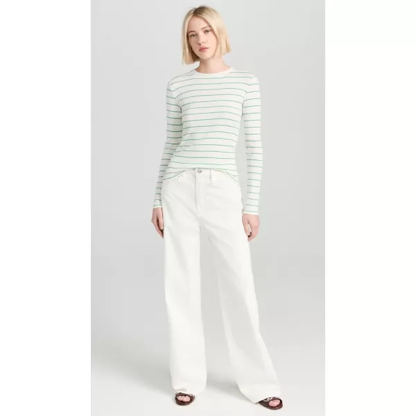 Vince Womens Striped Long Sleeve Crew TeeParakeet Combo