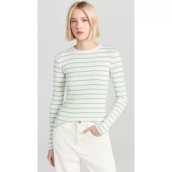 Vince Womens Striped Long Sleeve Crew TeeParakeet Combo