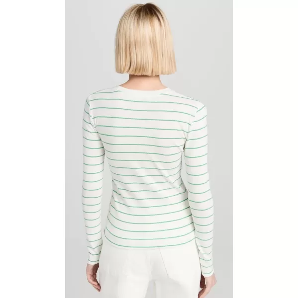 Vince Womens Striped Long Sleeve Crew TeeParakeet Combo