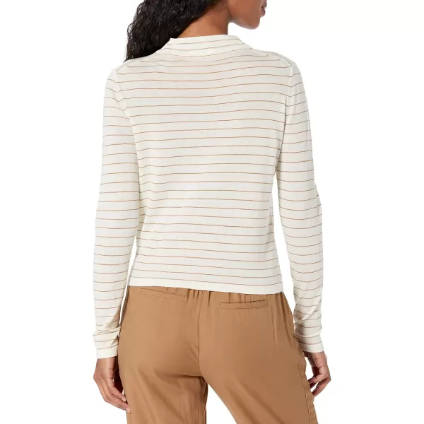 Vince Womens Striped Saddle Sleeve PulloverOff WhiteVicuna