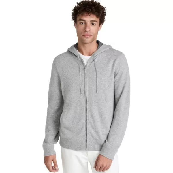 Vince Mens Cashmere Full Zip HoodieHeather Grey