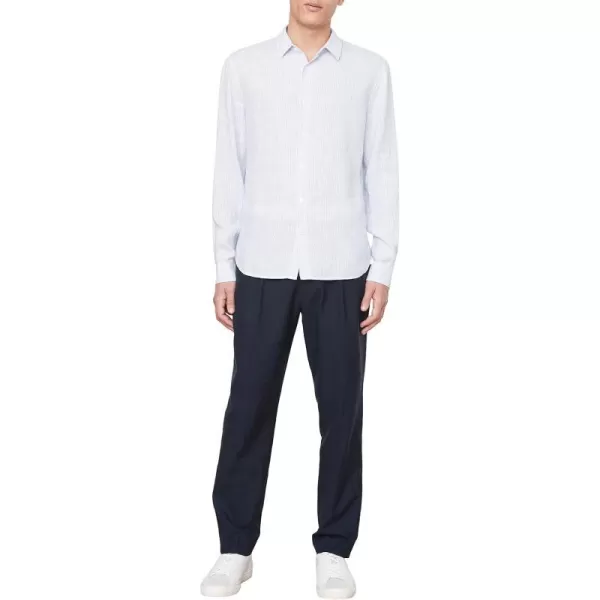 Vince Mens Linen Stripe LS Button DownRiveraOff White