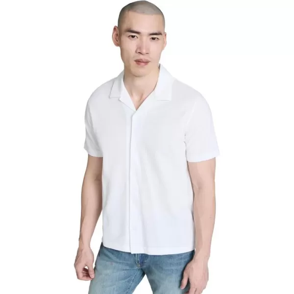 Vince Mens Pique Cabana SS Button Down ShirtOptic White