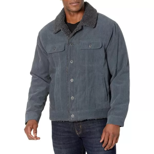 Vince Mens Sherpa Lined Corduroy TruckerBlue Steel