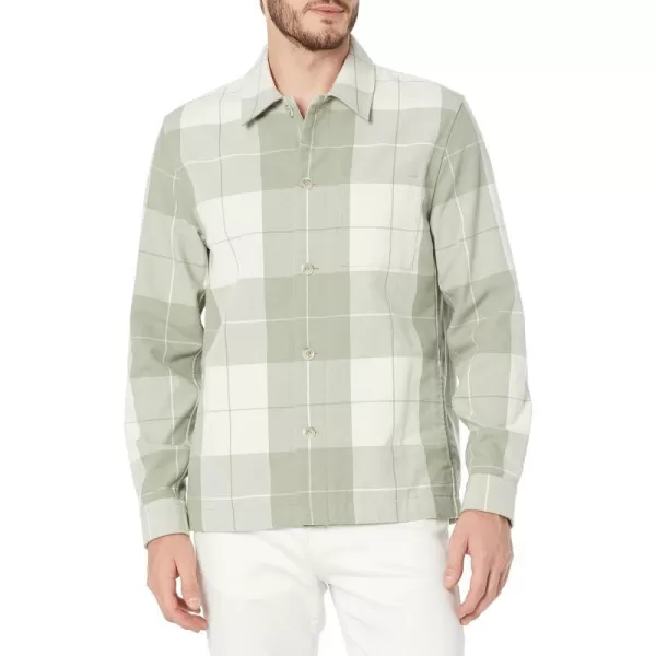 Vince Mens Stone Plaid OvershirtVince Mens Stone Plaid Overshirt