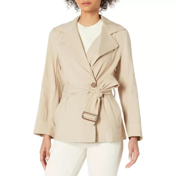 Vince Womens Belted Linen JacketClay