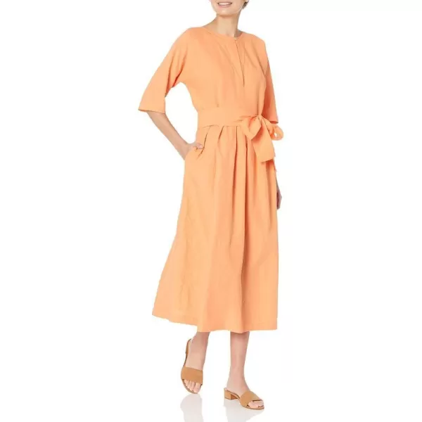 Vince Womens Boat Nk Belted DressKumquat