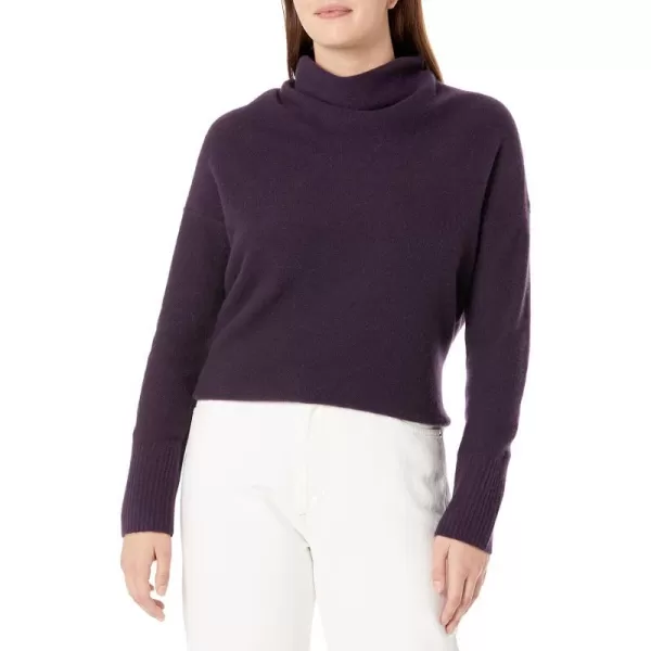 Vince Womens Boiled Cashmere Cowl Neck PulloverDk Mulberry